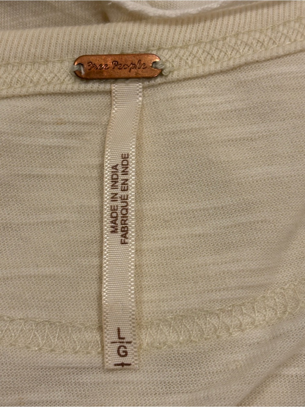 Free People Boho Cropped Cream with Multicolor Embroidered Boat Neck Blouse L - Picture 6 of 10